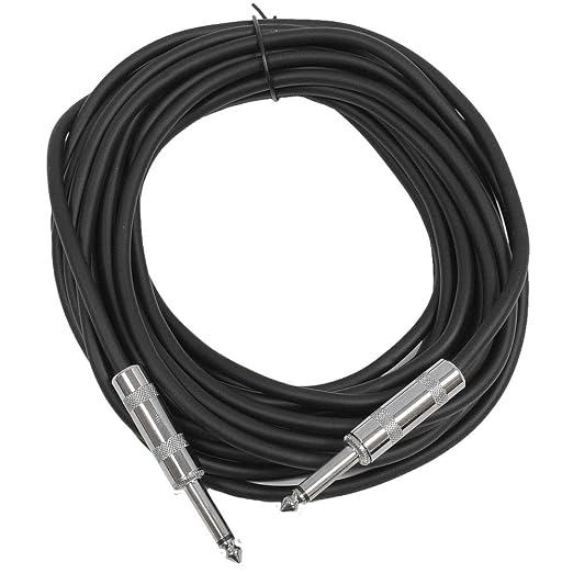 Seismic Audio Speakers Guitar Cables, TS ¼” Guitar Cables, Blue Colored, 25 Feet, Pack of 6