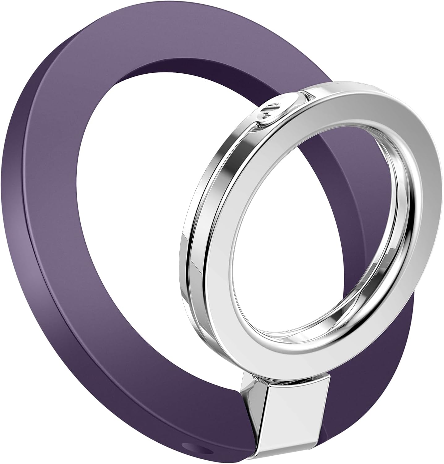 GVIEWIN Magnetic Phone Ring Holder, Compatible with MagSafe Phone Grip with Adjustable Stand, Magnet Phone Ring Kickstand for iPhone 16 Pro Max/Plus/15/14/13/12 Series/Other Phones (Purple)