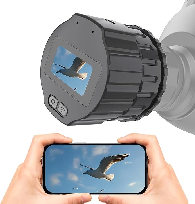 64GB Telescope Camera Digital Eyepiece: 2K Video Recording, WiFi Telescope Microscope Accessory, 25-50mm Eyepiece Adapter, Screen Support, App Control, Perfect for Astrophotography, Birds Watching