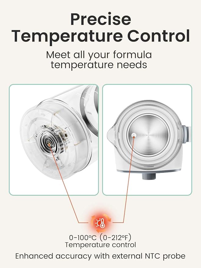 GROWNSY Baby Instant Warmer, Glass Water Boiler with Accurate Temperature Control for Formula, Coffee and Tea, 1.2 Liter Electric Kettle with LCD Display and Timer