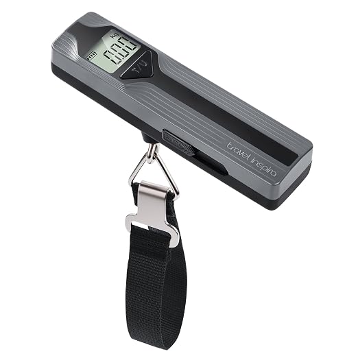 Battery-Free Luggage Scale – No Batteries Needed, Portable Digital Hanging Suitcase Weight Scale for Air Travel & Checked Bags, 110lb/50kg, LCD Display, Compact Travel Accessory
