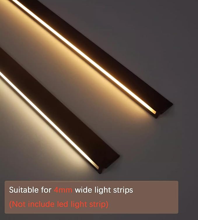 5 Pack LED Aluminum Channel Profile Under Cabinet, Self Adhesive Ultra Thin Invisible Lights Profile for Wardrobe Collection Cabinet Kitchen Shelf Workbench, No Light Strip (Grey, 39.3inch)