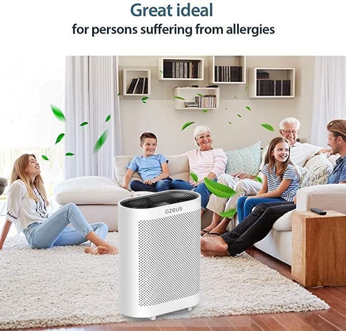 AZEUS 2-Pack Large Room Air Purifier for Home, True HEPA Air Purifiers for Smoke, Pets, Dust, Odor, Room HEPA Filter Air Purifier, Air Quality Sensor, Quiet 24-50dB, Kitchen Bedroom Office