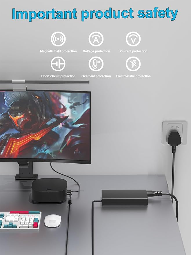 120W AC Charger Compatible with HP USB-C Dock G5 5TW10UT 5TW10AA,Essential Dock G5, Universal Dock G2 5TW13AA, Elite USB-C G4 TB3 Docking Station Pavilion 15 17 Envy 15 17 Laptop