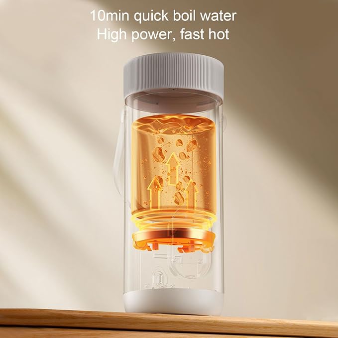 Travel Electric Kettle, 350ml Cordless USB Fast Boiling Stainless Steel, Portable Hot Water Boiler, for Tea Coffee