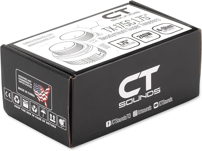 CT Sounds TX-175C 1.75” 480-Watt Neodymium Super Tweeters, Pair