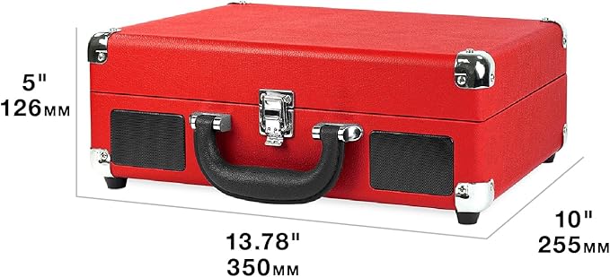 Victrola Journey Bluetooth Portable Suitcase Record Player – with Built-in Speakers, 3 Speed Vinyl Record Player, RCA Out, Headphone Jack (Green Olive)