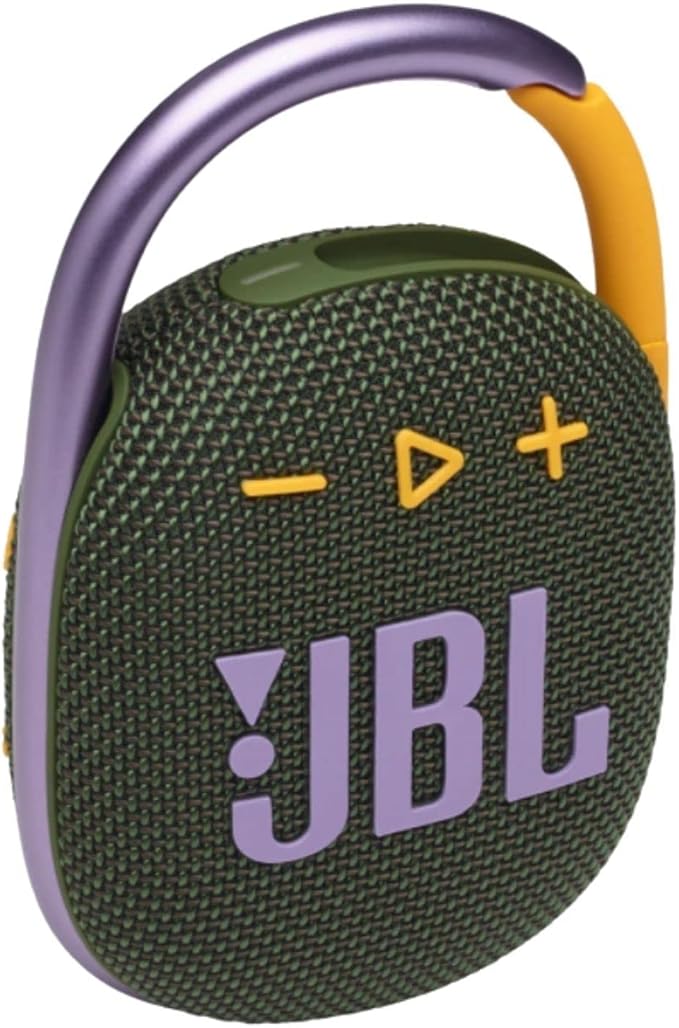 JBL Clip 4: Portable Speaker with Bluetooth, Built-in Battery, Waterproof and Dustproof Feature - Green (Renewed)