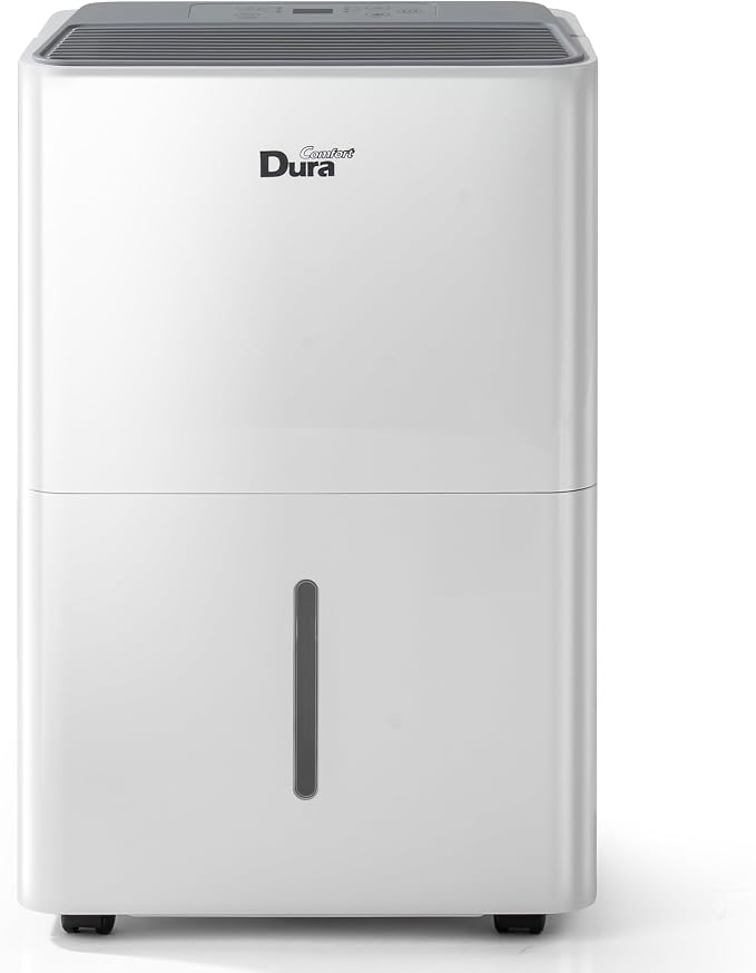 DuraComfort 25Pint Dehumidifier for Basement up to 2500 Sq.Ft, Energy Star Dehumidifier for Home, Portable Dehumidifier with Drain Hose, Humidity Control, Auto Defrost, Auto Shut Off, 24H Timer
