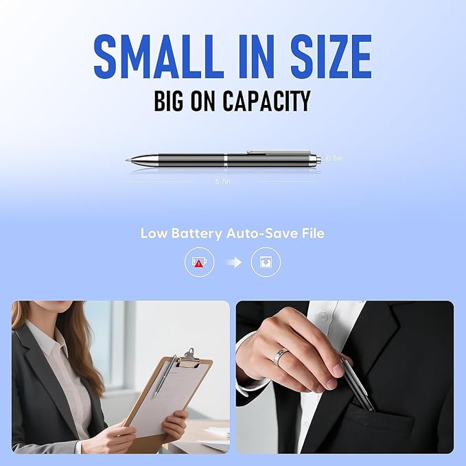 64GB Voice Activated Recorder Device - Qunifyed Digital Voice Recorder with AI Noise Reduction, Portable Recording Device for Meetings, Interviews, Lectures, Work