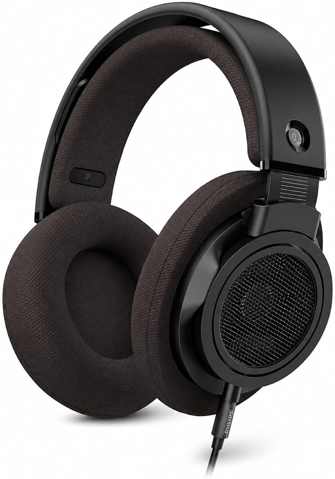 PHILIPS SHP9500CY Over-Ear Open-Back Hi-Fi Headphones – 50mm Drivers, Lightweight Comfort Design, Wide Soundstage, Detachable Cable, Home Audio Listening Headphones