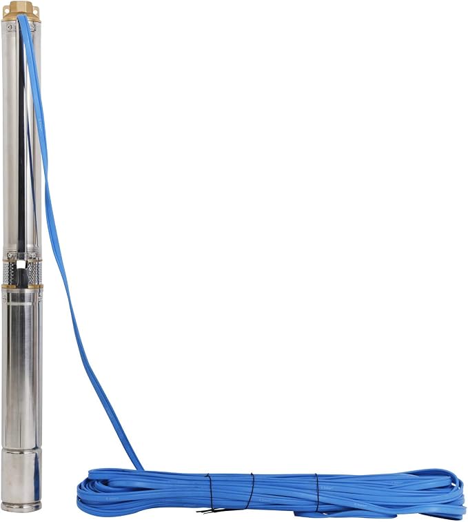 Submersible Pumps 2.5" OD Pipe 110V/60HZ 0.25KW 0.33HP Stainless Steel 1" Outlet Submersible Bore Pump Deep Well Pump with Control Box for Farm Irrigation