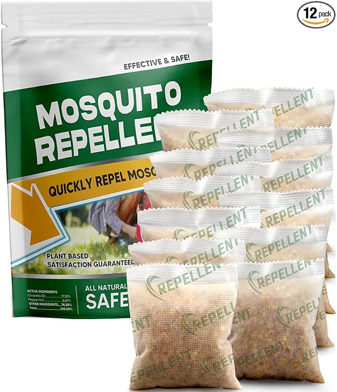 Mosquito Repellent Outdoor Patio, Mosquito Repellent Indoor, Keep Mosquitoes Away, Mosquitoes Repellent for Room, Safe for Kids & Pets, 3 Months Protection, Covers 120 Sq Ft, 12 Packs