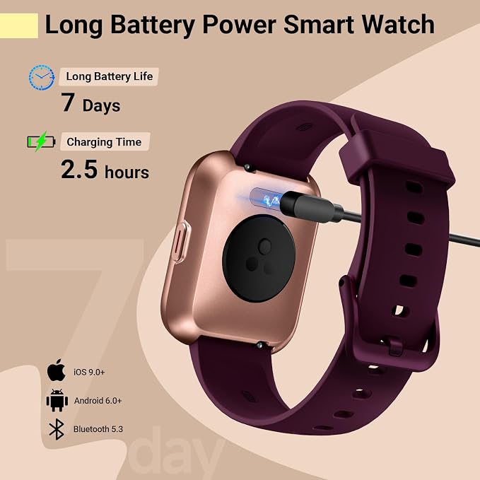 Smartwatch for Women, Compatible with Android & iPhone, 1.8'' Fitness Tracker Watch with Alexa, Call & Notification Alerts, Heart Rate & Sleep Monitor, 120 Sports Modes, Waterproof Watch for Women