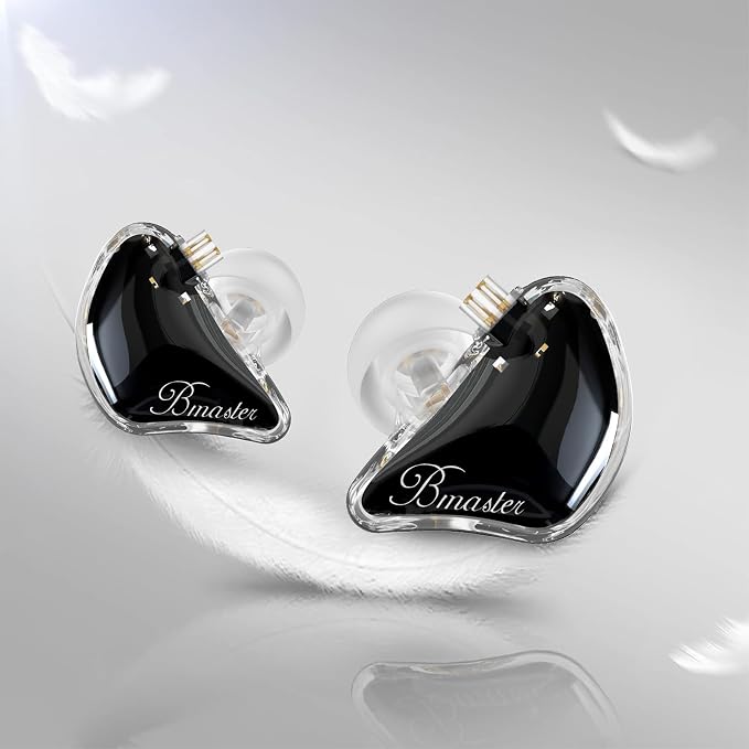 BASN Bmaster 2Pin Triple Drivers in Ear Monitor Headphones for Musicians, Professional IEMs with Case and Detachable Cables (Black)