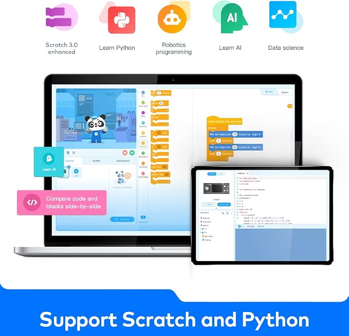 Makeblock CyberPi Project-Based Kit: Coding for Kids 8-12, STEM Programmable Robot with Scratch & Python Support, IoT Technology & Built-in WiFi Module