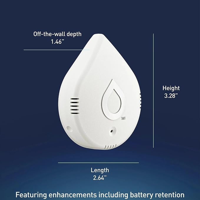 Moen Flo Smart Water Leak Detector, Drip or Flood Sensor Alarm for Home, 1-Pack, White, 920-004