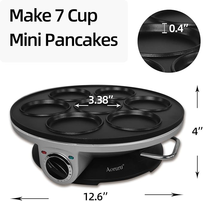 Electric Pancake Maker for Kids Mini Crepe Maker Nonstick Fried Eggs Pan