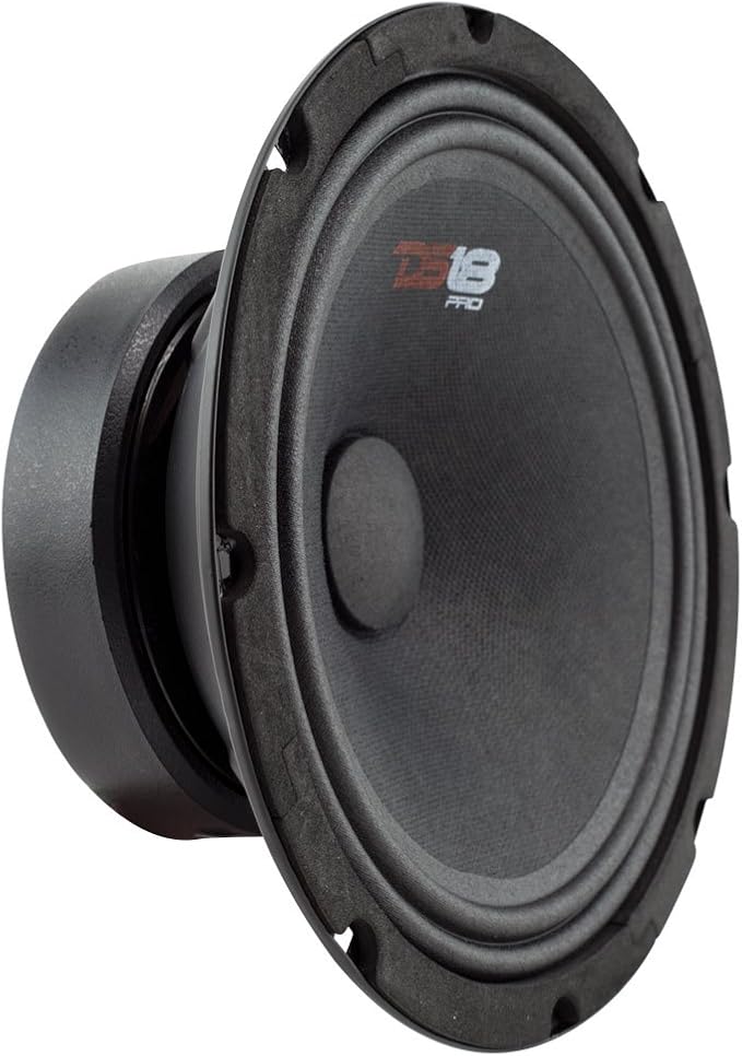 DS18 PRO-GM8SE Loudspeaker - 8", Midrange, Sealed Back, 480W Max, 140W RMS, 8 Ohms - Premium Quality Audio Door Speakers for Car or Truck Stereo Sound System (1 Speaker)