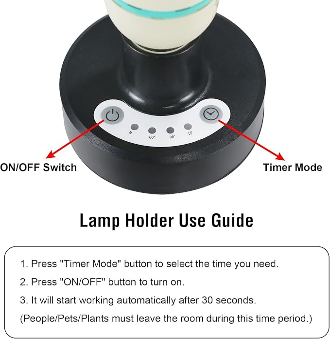 36Watts UV Sanitizer Lamp 2pack 72w with Remote Control Powerful Ozone UVC Light with E26 Base for Basement/Bedroom/Kitchen/Office/Storehouse/Car, 3-Gear Timer 110V
