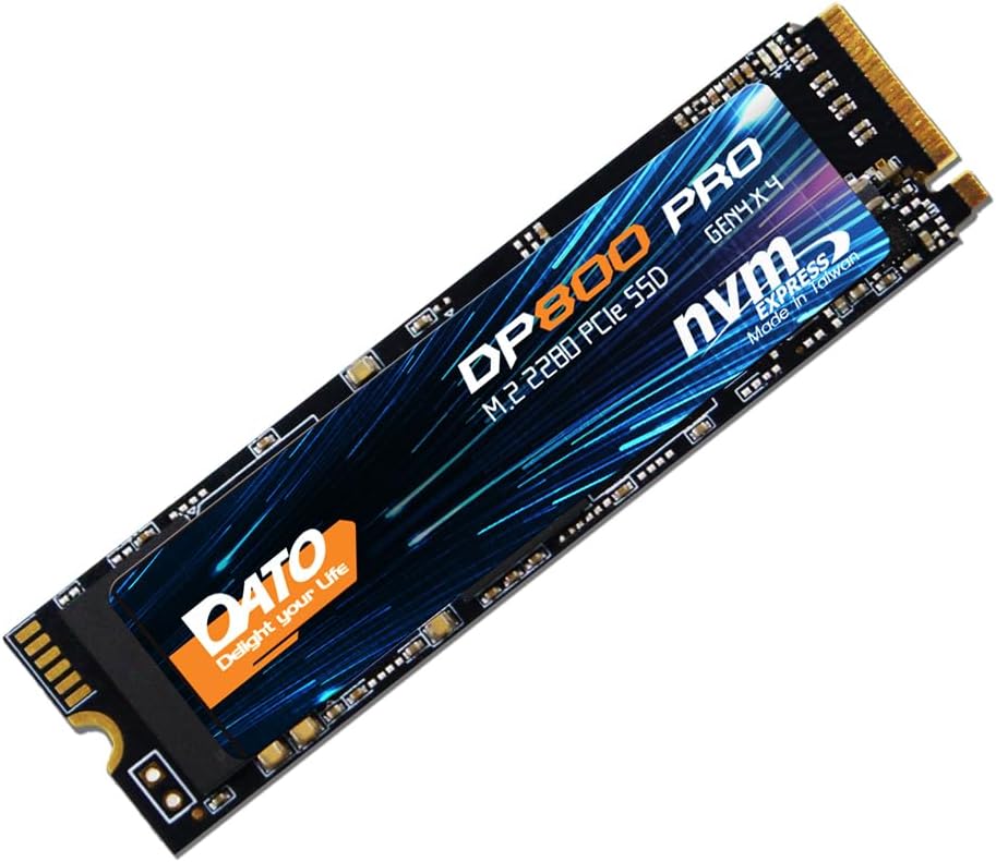 DATO M.2 2280 SSD 1TB, PCIe Gen4 x4 NVMe SSD Internal Solid State Drive for Gaming and Creators, Compatible with Desktop and Laptop, Up to 5100/4600 MB/s - DP800 Pro
