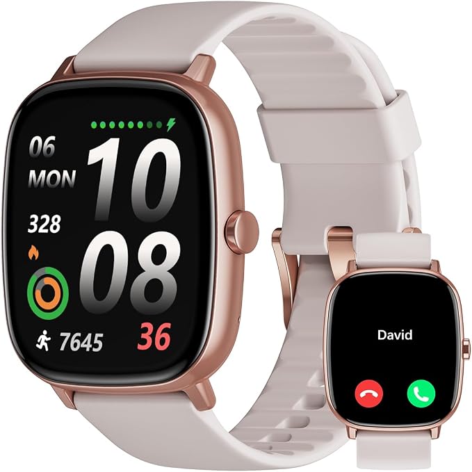 Smart Watches for Women Men with GPS Built-in, Answer/Make Calls, 1.95" Smartwatch for iPhone/Android Phones, Fitness Watch with Heart Rate/Sleep Monitor 100+ Sports Modes IP68 Waterproof (Starlight)