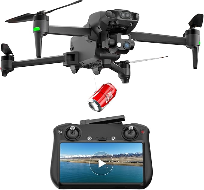 K600PRO GPS Drone with EIS 4K Camera for Adults Beginner,3 Axis Gimbal Professional Long Range Drone with 5.5'' Touchscreen on Controller,Auto Return Follow Me,15KM FPV Transmission 55 Min Flight Time