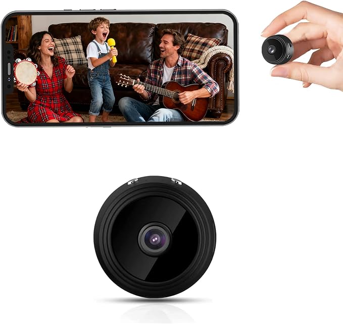 Hidden Camera Surveillance Monitor - WiFi Nanny Cam with 1080P Night Vision, Motion Detection, and Smartphone Compatibility - Indoor Spy Camera for Home/Baby/pet/Office