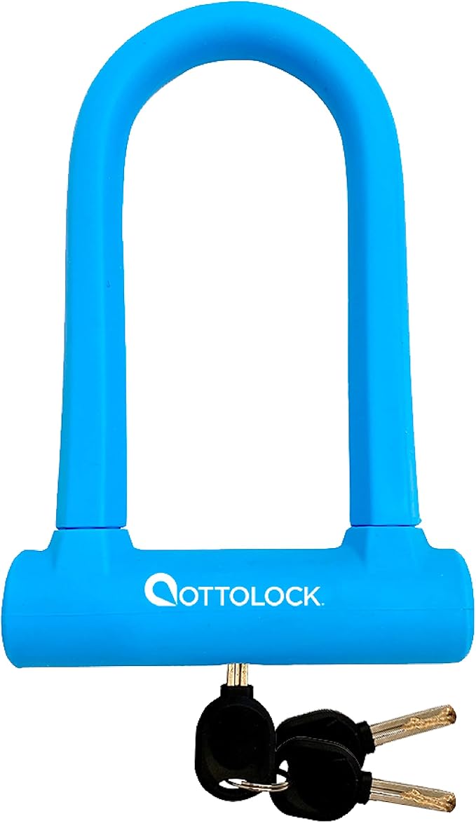 OTTOLOCK Sidekick Compact U-Lock – Lightweight Anti-Theft Bike Lock for Road, Mountain & Electric Bikes with Keys
