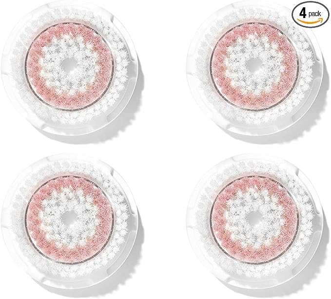 Deep Pore Face Cleansing Brush Head Replacements Compatible with Clarisonic Mia 1, Mia 2, Alpha Fit, 4 Pack