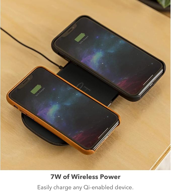 Halo Dual Wireless Charging Pad - Made for Apple Airpods, iPhone 12 Pro, 12 Pro Max, 12 Mini, iPhone 11, 11 Pro, 11 Pro Max and Samsung Other Qi-Enabled Devices - Moody Blue