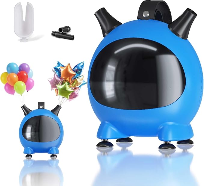 Balloon Pump Electric, Portable Balloons Inflator Air Pump Dual Nozzle, 110V Small Electric Balloons Blower Machine Corded, 600W for Latex Foil Balloon Arch Garland Party Decorations Supplies