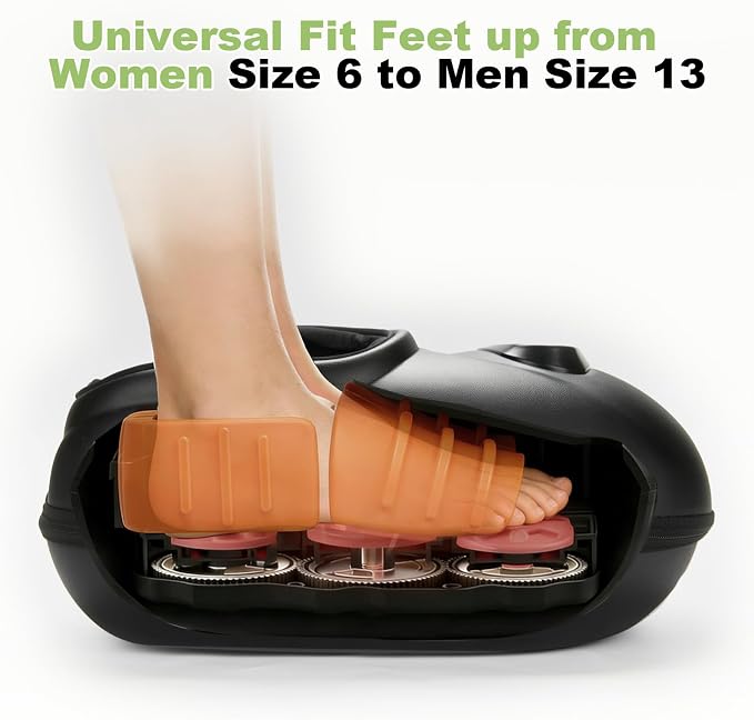 LINGTENG Electric Foot Massagers, Shiatsu Foot Massager with Heat and Compression, Deep Kneading 3-Level Pressure, Home Office Use for Men Women Parents Seniors