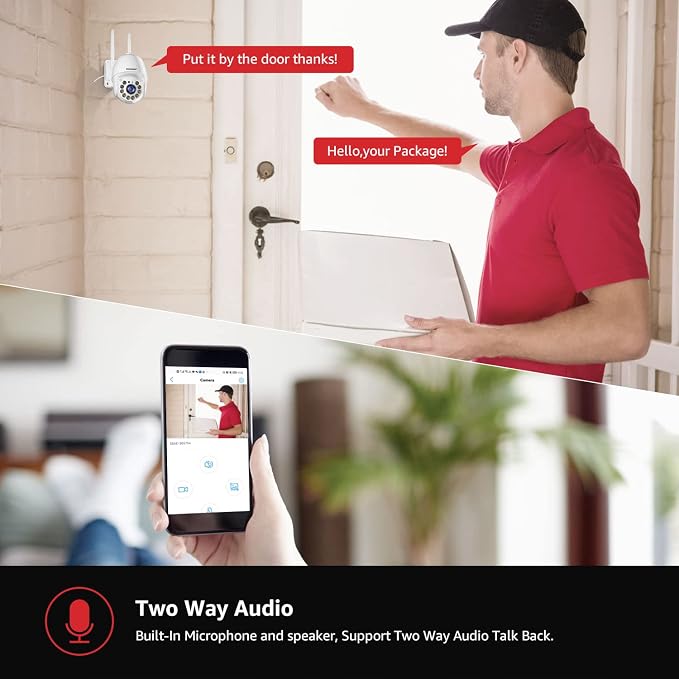BOAVISION 2K Security Camera Outdoor, 2Pack Wireless WiFi IP Camera Home Security System 360° View,AI HumanTracking,Two Way Talk, pan Tile Full Color Night Vision,2.4G&5G WiFi