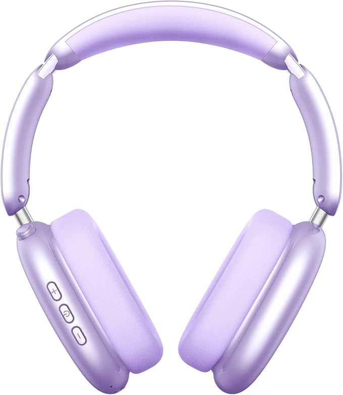 Wentronic Y02 Active Noise Cancelling Headphones, Wireless Over-Ear Bluetooth 5.4 Headphones with Microphone, 60H Playtime, Hi-Res Audio, Big Bass, Foldable Lightweight for Travel Home Office, Purple