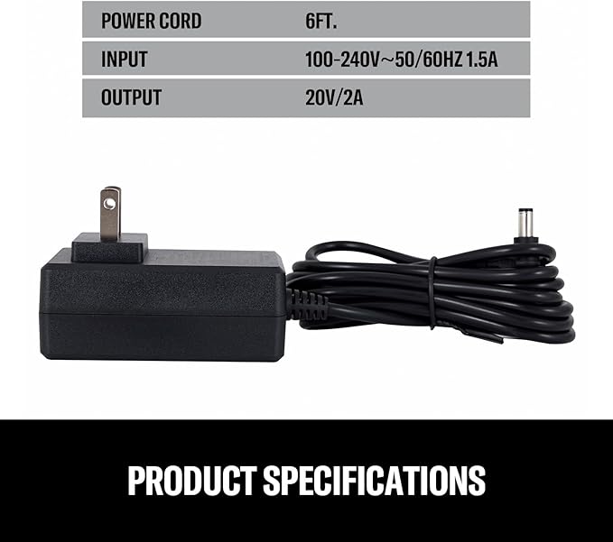 CRAFTSMAN AC Adapter 100-240v 50-60hz for CMXEFXA511214 Portable Fan, Power Supply 6ft Cord