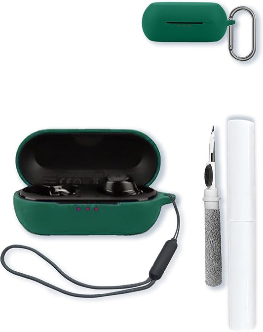 Case for Anker Soundcore Life A1 True Wireless Earbuds,Soft Protective,BOVUGAC Silicone Case Cover with Keychain & Cleaning Kit & Lanyard for Soundcore by Anker Life A1-Green