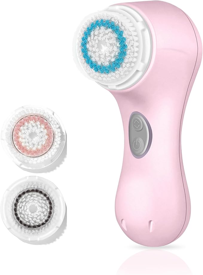 Microtree Electric Facial Cleansing Brush, No Rotation, Sonic Vibrating Deep Clean, Face Brushes for Cleansing, Rechargeable Face Scrubber Exfoliator for All Skin Types, Non Spin