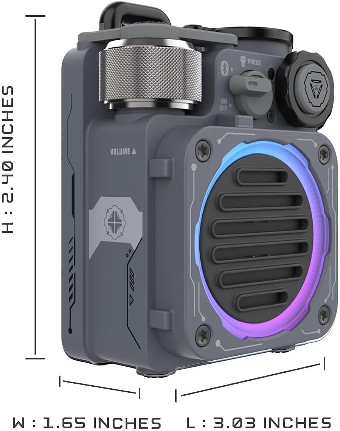 Muzen Cyber Cube Bluetooth Speaker, Bluetooth 5.0, Portable Speaker with Fidget Spinner, Crystal Clear Sound with RGB LED Light Wireless Speaker, Waterproof Speakers for Indoor Outdoor