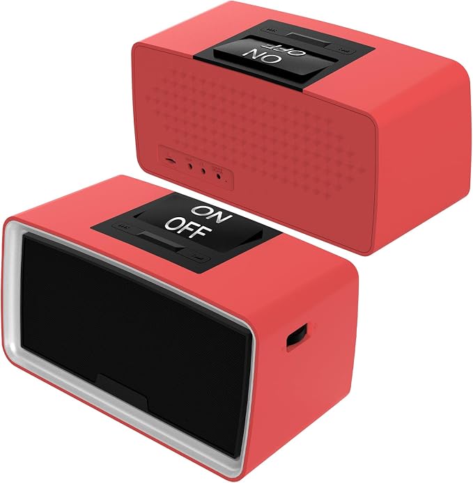 Simple Music Player for Elderly, Easy Audiobook Player with 32GB TF Card & Card Reader for Dementia, Alzheimers, Visually Impaired, Low Vision Patients, Wired - Red