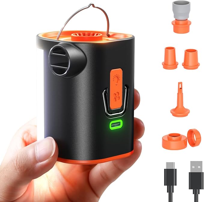 JOYROOM Air Pump for Inflatables with Upgraded 3600mAh 5C Power Battery & Advanced Heat Dissipation, 4.8kPa Ultra-Fast Inflate Deflate for Air Mattress, Pool Floats, Vacuum Storage Bags, Camping Bed