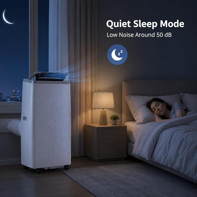 14,000 BTU Portable Air Conditioners, Cools Large Room Up to 700 Sq.Ft, 4-in-1 AC Unit with Dehumidifier & Fan, Remote Control, Quiet Sleep Mode, Energy Efficient for Home Office Garage