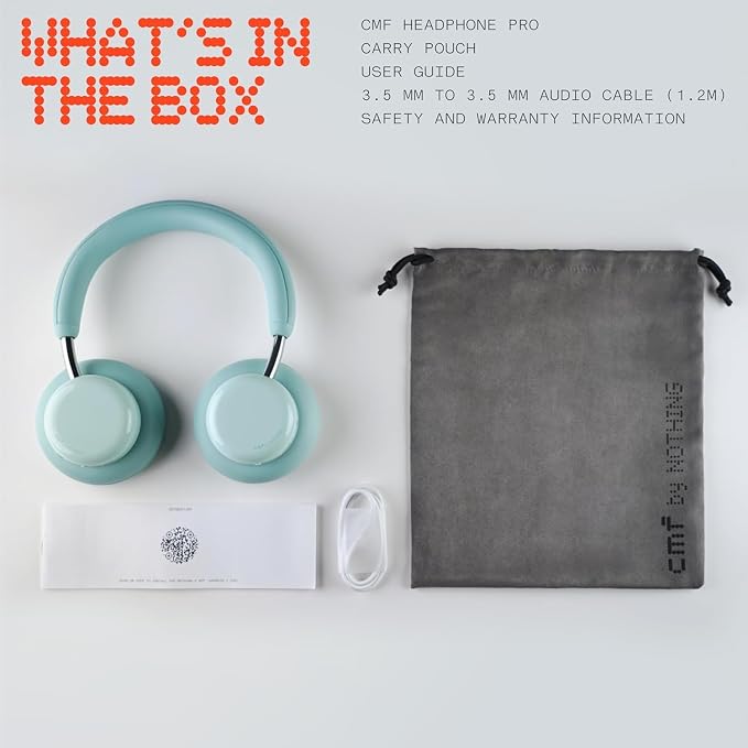 CMF BY Nothing Headphone Pro Active Noise Canceling Wireless Headphones Bluetooth 5.4 Over The Ear Headset, 50H ANC Playtime, Bass&Treble Slider, Custom EQ&Spatial Audio, Hi-Res LDAC, Dark Grey