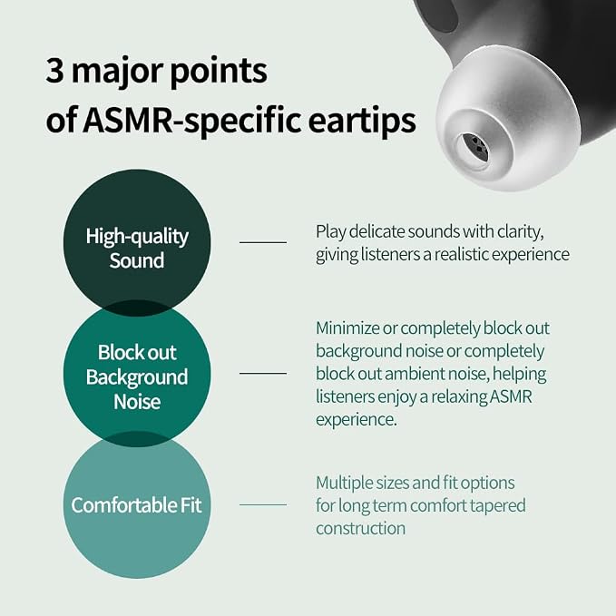 AZLA MAX ASMR Standard Earbud Tips, Medical Silicone IEM Ear Tips | Pressure-Free Fit, Compatible with Sony WF-1000XM6, WF-1000XM5, Beats Power Beats Pro 2, and other wireless earbuds
