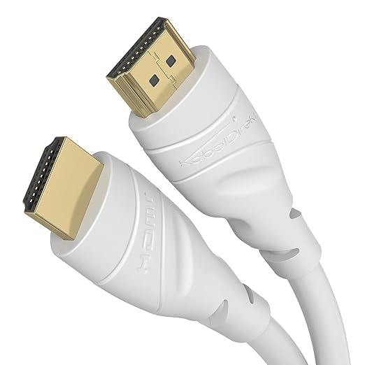 KabelDirekt – 4K HDMI Cable – 33ft & Longer HDMI Cables (20ft–75ft) – German-Engineered HDMI Cord – Supports 4K@60Hz, UHD, HDR, ARC, Ethernet – HDMI Cable for HDTV, PC, PS5, Xbox, Switch, White