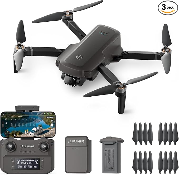 UranHub G30 Drones with 4K Camera for Adults with 2 Sets of Spare Propellers