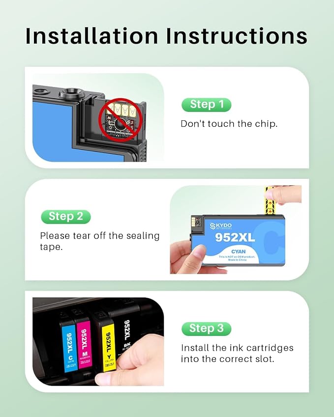 952XL Ink Cartridges Combo Pack Replacement Compatible for HP 952XL 952 XL Ink Cartridges Work for HP Officejet Pro 8710 7740 8715 8720 7720 8725 8702 8210 8730 8740 8216 Printers(4 Packs, B/C/M/Y)
