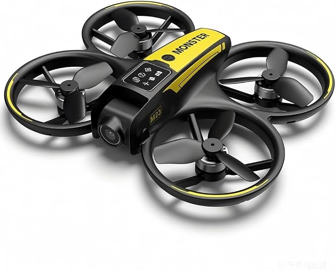 CloudWings Drone with camera for kids and Remote – Beginner RC Drone for Kids with Brushless Motor, Optical Flow Hover, One-Key Takeoff, FPV Video (black and yellow, 2 Batteries)
