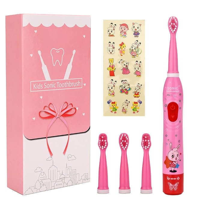 OJV 8620 Musical Electric Toothbrushes 8630 Kids Sonic Electric Toothbrushes (Pink)