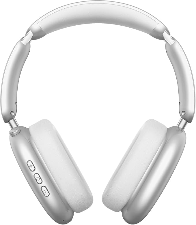 Wentronic Y02 Active Noise Cancelling Headphones, Wireless Over-Ear Bluetooth 5.4 Headphones with Microphone, 60H Playtime, Hi-Res Audio, Big Bass, Foldable Lightweight for Travel Home Office, Silver
